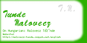 tunde malovecz business card